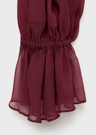 Blusa Semitransparente con Detalle Fular