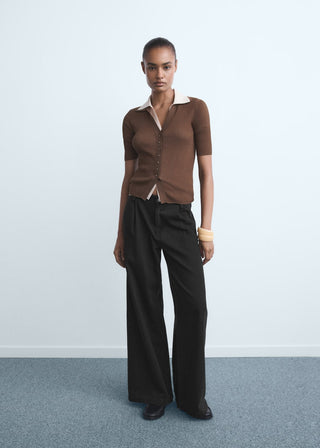 Jeans Wide Leg Talle Medio con Pinzas