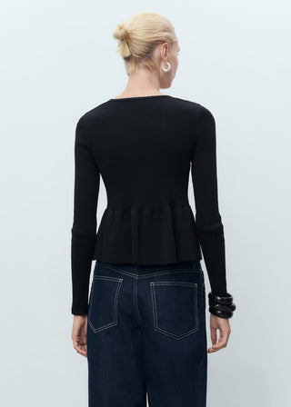 Cárdigan de Punto con Detalle Lazos