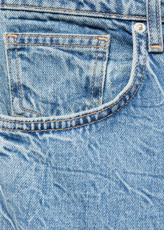 Jeans Corte Recto Efecto Arrugado