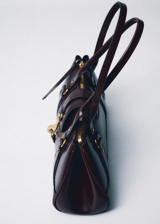 Bolso de Hombro Mediano Efecto Piel