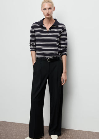 Pantalón Wide Leg con Detalle Plisado