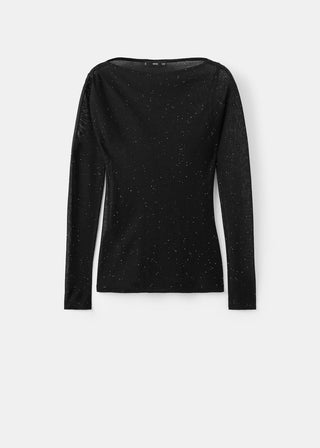 Blusa Manga Larga con Detalle Brillos