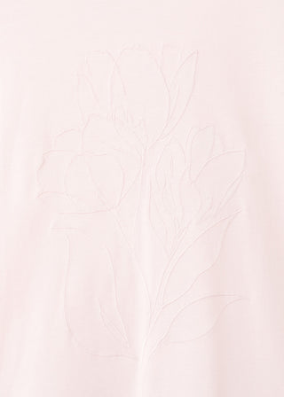 Camiseta Manga Corta con Bordado Floral