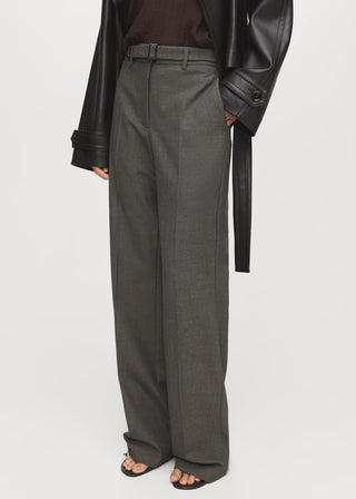 Pantalón Recto Talle Medio con Bolsillos