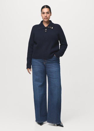 Jeans Wide Leg Talle Alto con Bolsillos