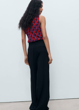 Blusa Estampada con Cuello Drapeado