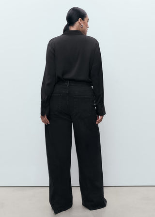 Jeans Wide Leg Talle Alto con Bolsillos