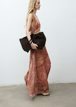 Vestido Largo con Estampado Paisley