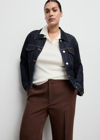 Pantalón Recto Talle Alto con Bolsillos