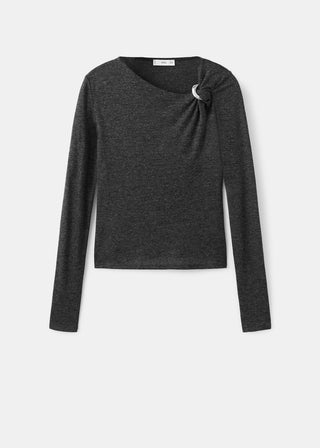 Camiseta Manga Larga con Detalle Metálico