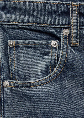 Jeans Wide Leg Talle Alto con Bolsillos