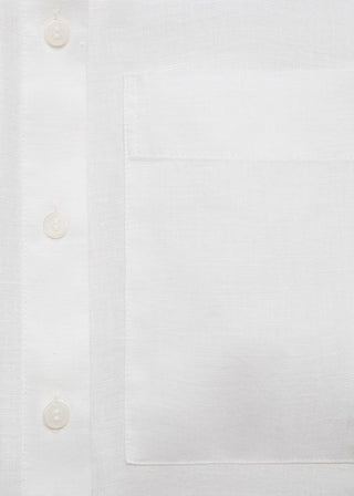 Camisa Manga Larga con Bolsillo de Lino