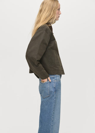 Chaqueta Denim con Cuello de Pana