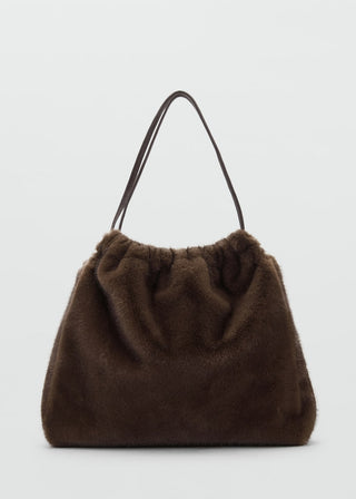 Bolso de Hombro con Pelo Sintético