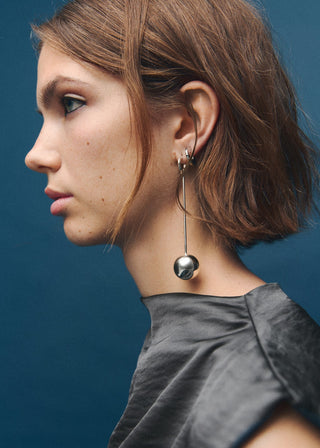 Vestido de Satén con Efecto Drapeado