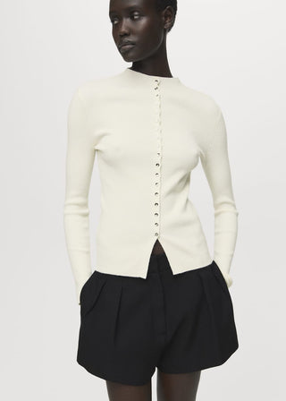 Cárdigan de Punto con Detalle Botones