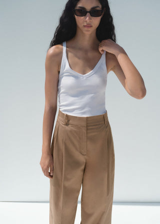 Pantalón con Pinzas de Algodón