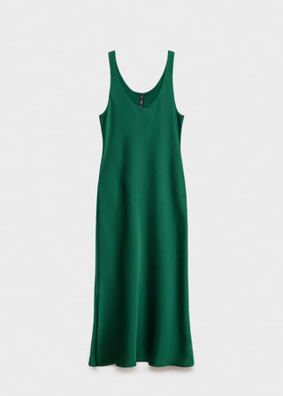 Vestido Satinado con Cuello Escotado
