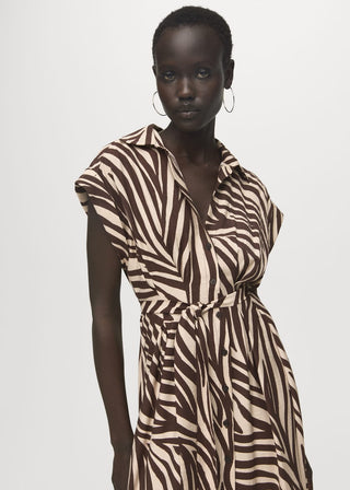 Vestido Camisero con Estampado Animal Print