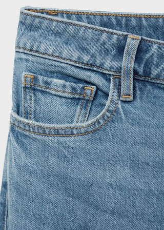 Jeans Flare Talle Medio con Bolsillos