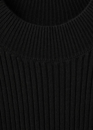 Vestido Manga Larga con Detalle Canalé