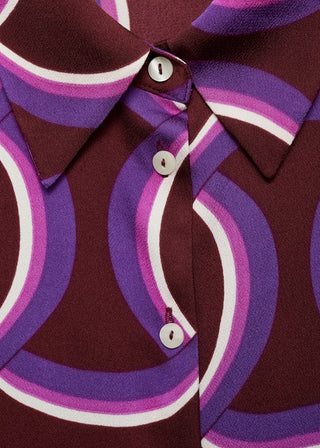 Camisa Manga Larga con Estampado Abstracto
