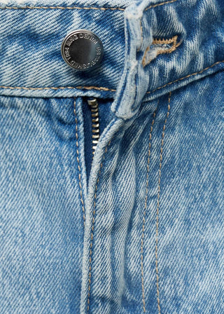 Jeans Wide Leg Talle Medio con Bolsillos