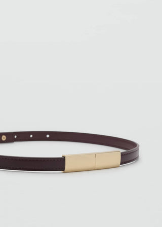 Cinturón Fino con Detalle Metálico