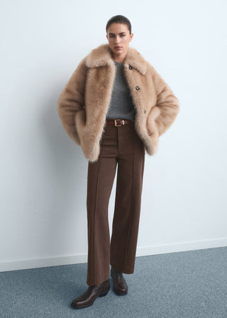 Jeans Wide Leg Talle Alto con Costuras