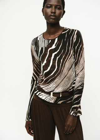 Blusa Manga Larga Estampado Animal Print