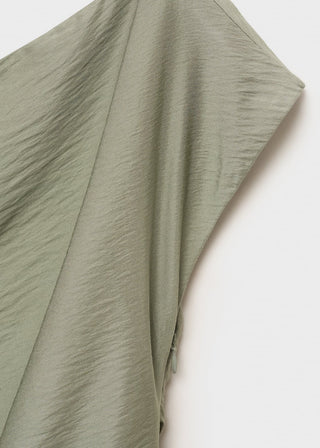 Blusa Manga Corta con Cuello Asimétrico