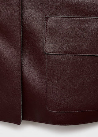 Chaqueta Efecto Piel con Bolsillos