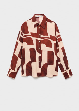 Camisa Manga Larga Estampado Geométrico
