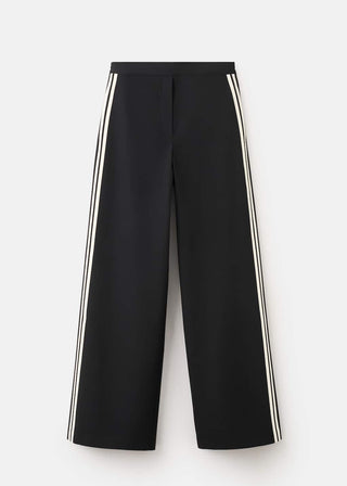 Pantalón con Cintura Elástica de Rayas Combinadas