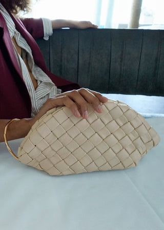 Bolso Clutch de Piel Trenzado