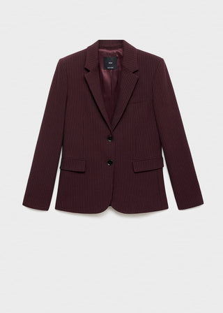 Blazer Recto con Estampado Rayas