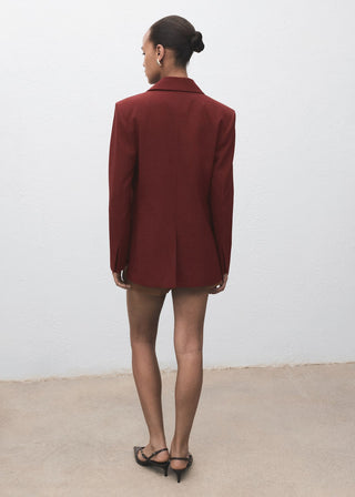 Blazer Recta con Solapa y Bolsillos