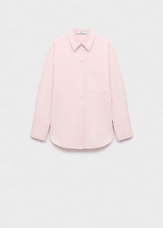 Camisa Oversize Manga Larga con Bolsillo