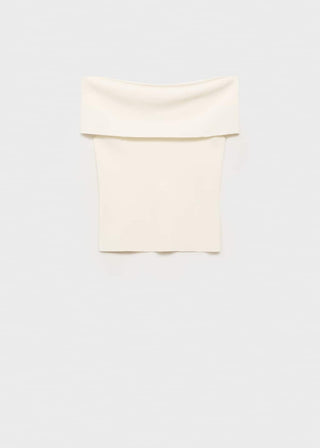 Blusa de Punto con Escote Palabra Honor