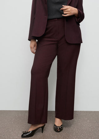 Pantalón Recto con Estampado Rayas