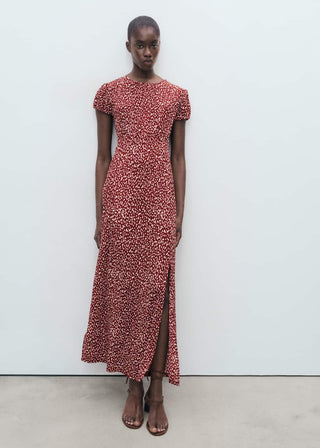 Vestido con Abertura Estampado Floral