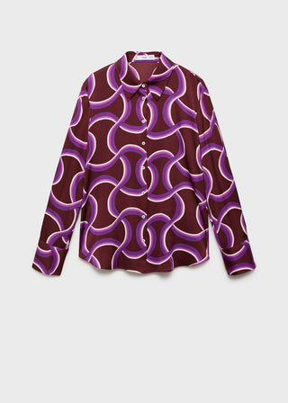 Camisa Manga Larga con Estampado Abstracto