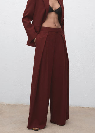 Pantalón Wide Leg con Pinzas Delanteras