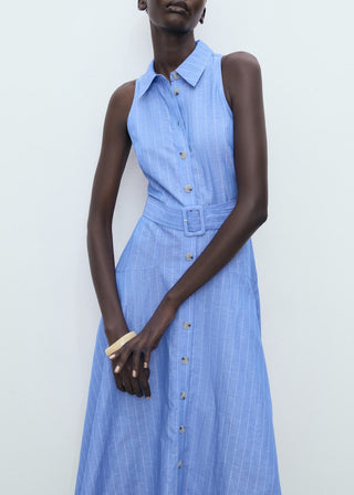 Vestido Camisero con Estampado Rayas