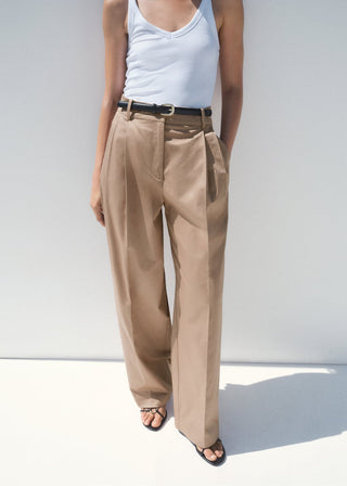 Pantalón con Pinzas de Algodón