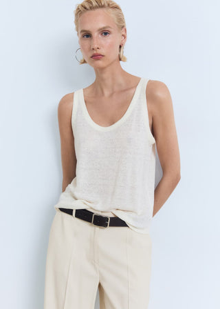 Pantalón Recto Talle Medio con Bolsillos