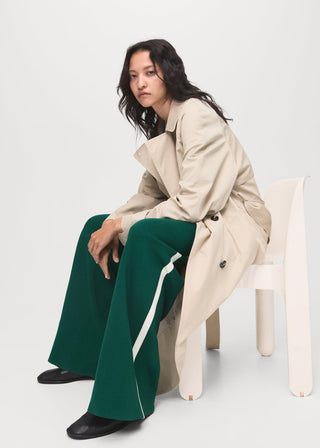 Pantalón Recto Talle Medio con Cintura Elástica