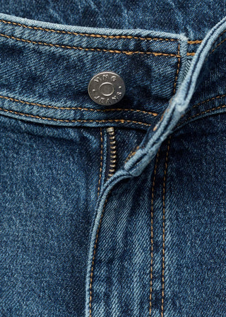 Jeans Culotte Talle Alto con Bolsillos