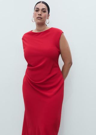 Vestido Midi con Detalle Fruncido